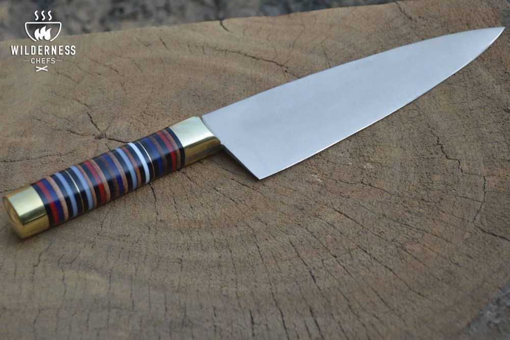 Americana Classic - Custom Handmade Stainless Steel Chef Knife by Wilderness Chefs