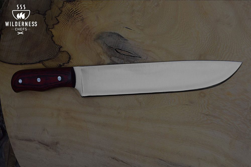 The Brisket Butler - Custom Handmade Stainless Steel Kitchen Knife with Color Wood Handle By Wilderness Chefs