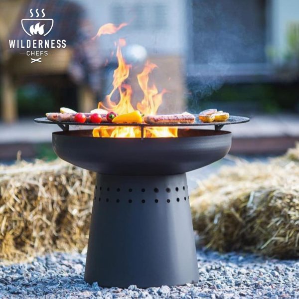 Fire pit with BBQ griddle plate