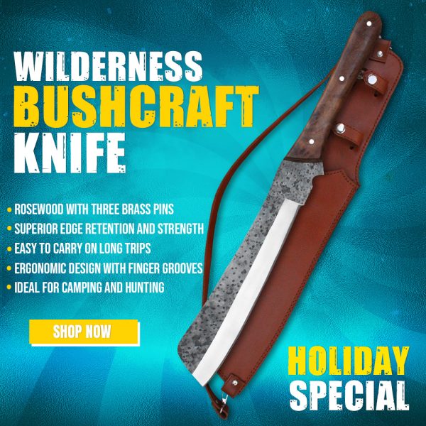 Custom Hand Forged Carbon Steel Bushcraft Knife by Wilderness Chefs®